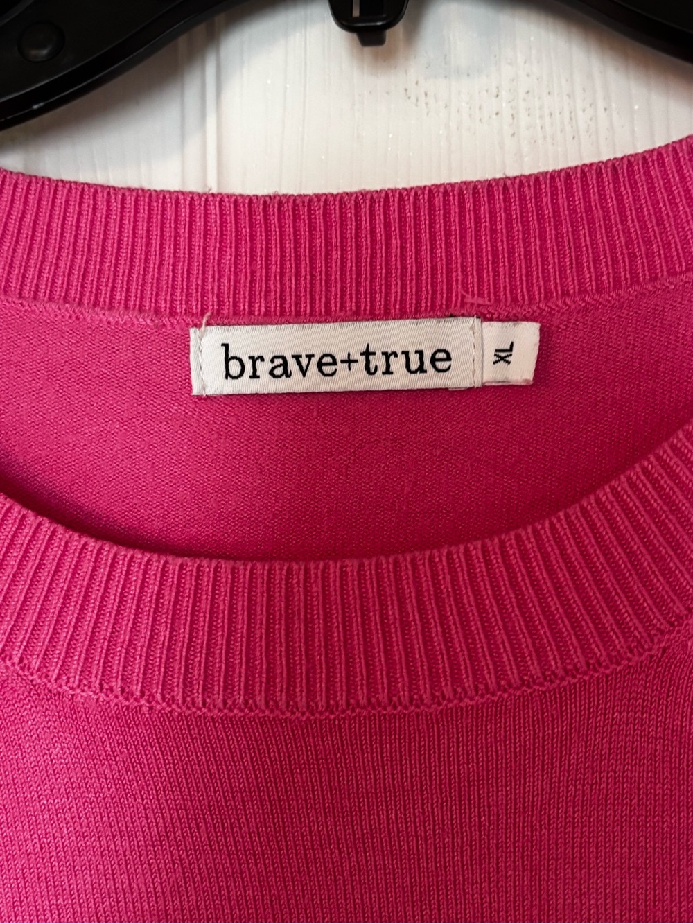 Women's Hot Pink Crewneck Sweater - Picture 2 of 3